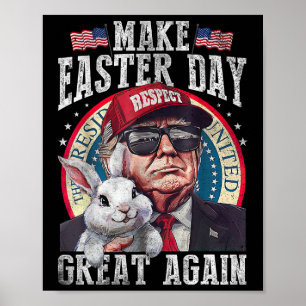 Grappige Trump Maak Pasen Groot Again Bunny Jacht Poster