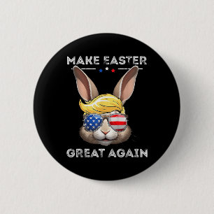 Grappige Trump Maak Pasen Groot Again Bunny Jacht Ronde Button 5,7 Cm