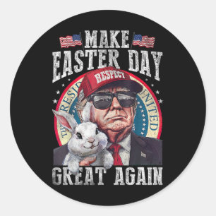 Grappige Trump Maak Pasen Groot Again Bunny Jacht Ronde Sticker
