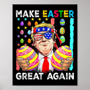 Grappige Trump Maak Pasen Weer Groot Konijn Jacht Poster