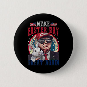 Grappige Trump Maak Pasen Weer Groot Konijn Jacht Ronde Button 5,7 Cm