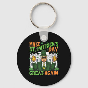 Grappige Trump maakt St Patricks Day weer geweldig Sleutelhanger