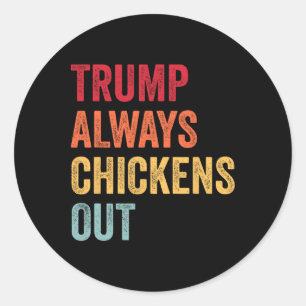 Grappige Trump Ontwijkt Altijd Taco Trump Kip Ronde Sticker