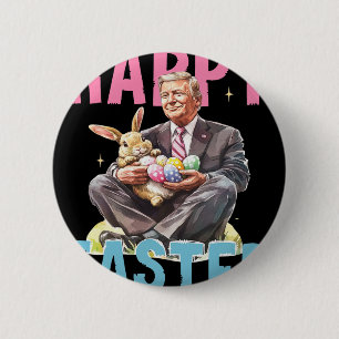 Grappige Trump Paashaas Eieren Gelukkig Pasen Ronde Button 5,7 Cm