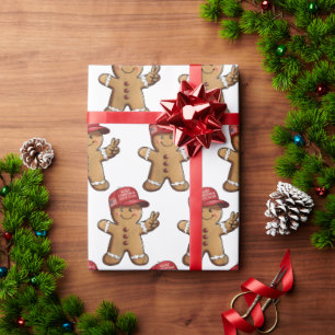 Grappige Trump peperkoek man maakt kerst geweldig Cadeaupapier