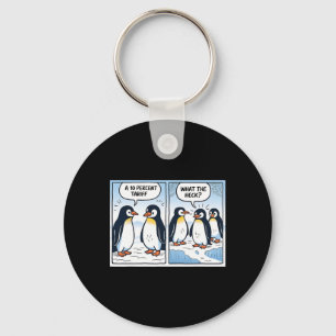 Grappige Trump pinguïns tarieven 10% politiek sarc Sleutelhanger