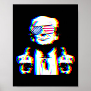 Grappige Trump Psychedelische Edm Trippy Vaporwave Poster