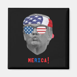 Grappige  Trump Pucker Face Amerika Vlag Su Magneet