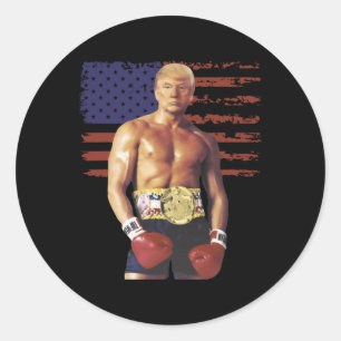 Grappige Trump Rocky Boxing Meme Boxer Amerikaanse Ronde Sticker