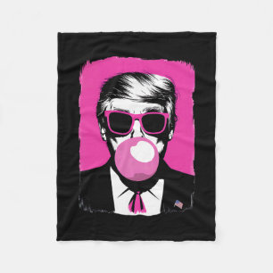Grappige Trump Roze Bubble Gum Zonnebril  Fleece Deken