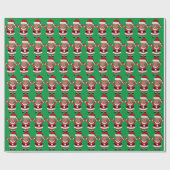 Grappige Trump Sinterklaas Custom Face Foto Cadeaupapier (Vlak)