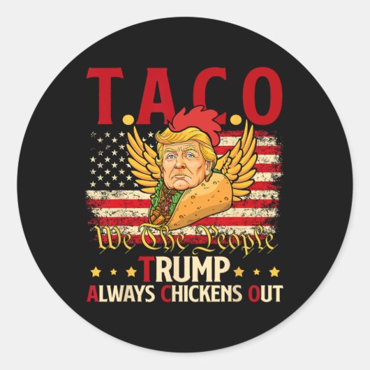 Grappige Trump Taco-grap Anti Trump-protest T-shir Ronde Sticker (Voorkant)