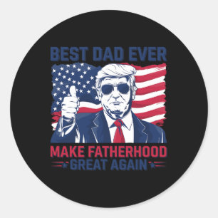 Grappige Trump Vaderdag beste vader ooit voor opa Ronde Sticker