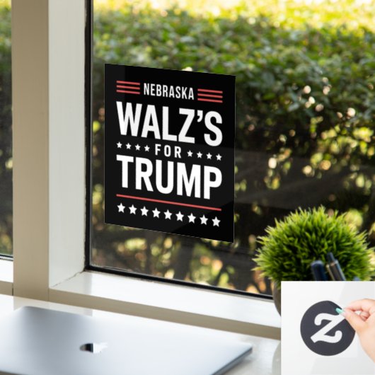 Grappige Trump Vance Walz voor Trump Nebraska Raamsticker (Kantoor)