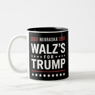Grappige Trump Vance Walz's Voor Trump Nebraska Tweekleurige Koffiemok