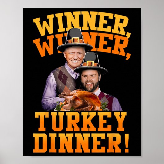 Grappige Trump Vance winnaar Turkije diner dan Poster (Voorkant)