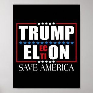 Grappige Trump Verkiezing Usa Vlag Trump Elon Save Poster
