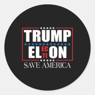 Grappige Trump Verkiezing Vlag VS Trump Elon Save Ronde Sticker