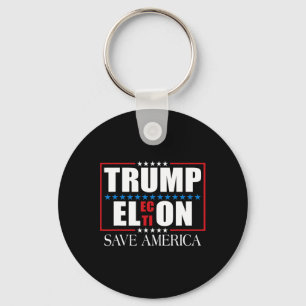 Grappige Trump Verkiezing Vlag VS Trump Elon Save Sleutelhanger