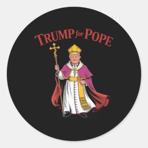 Grappige Trump voor paus Vaticaanse pauselijke rep Ronde Sticker