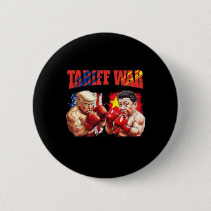 Grappige Trump vs Xi Jinping Boxing Match Ronde Button 5,7 Cm