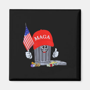 Grappige Trump vuilnis kan cartoon karakter Amerik Magneet