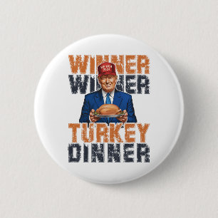 Grappige Trump Winnaar Turkije Diner Thanksgiving Ronde Button 5,7 Cm