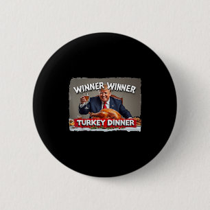 Grappige Trump Winnaar Turkije Diner Thanksgiving Ronde Button 5,7 Cm