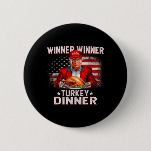 Grappige Trump Winnaar Turkije Diner Thanksgiving Ronde Button 5,7 Cm