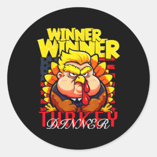Grappige Trump Winnaar Turkije Diner Thanksgiving Ronde Sticker