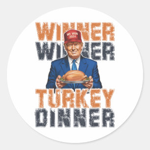 Grappige Trump Winnaar Turkije Diner Thanksgiving Ronde Sticker