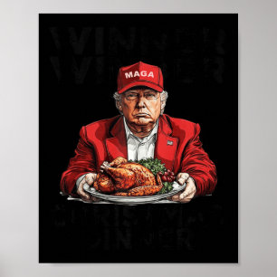 Grappige Trump Winner Kerstdiner Santa A Poster