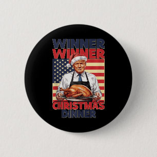 Grappige Trump Winner Kerstdiner Santa A Ronde Button 5,7 Cm
