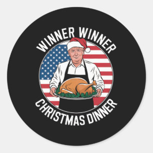 Grappige Trump Winner Kerstdiner Santa A Ronde Sticker