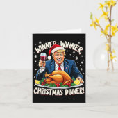 Grappige Trump Winner Kerstdiner Xmas Me Kaart (Gele Bloem)