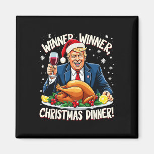 Grappige Trump Winner Kerstdiner Xmas Me Magneet