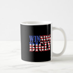 Grappige Trump wint Bigly Amerikaanse vlag Tee cad Koffiemok