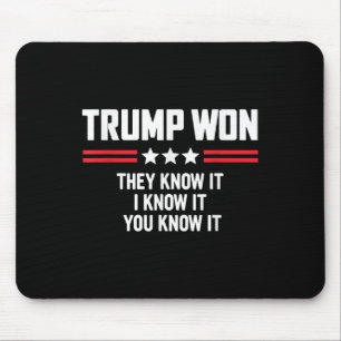 Grappige Trump won, ze weten het, ik weet het, jij Muismat