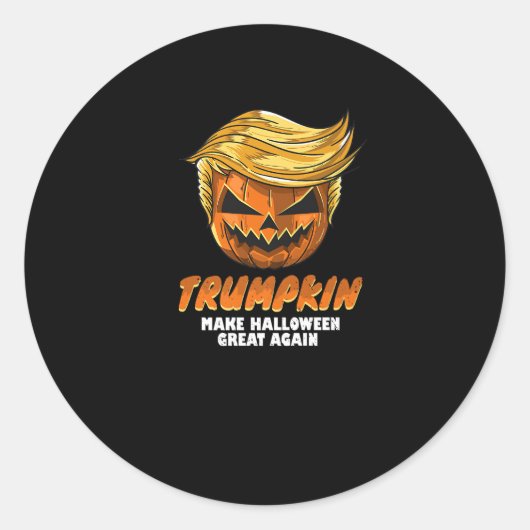 Grappige Trumpkin maken Halloween weer geweldig Ge Ronde Sticker (Voorkant)