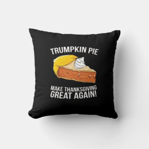 Grappige Trumpkin-taart maakt Thanksgiving weer ge Kussen