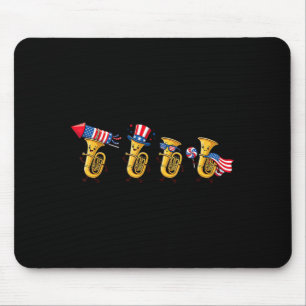 Grappige Tuba Amerikaanse Vlag 250 Jaar 4 juli Muismat