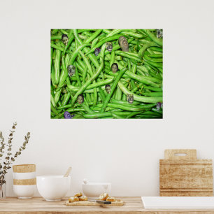 Grappige Tuin Verse Groene Boon Hoofden Poster