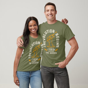 Grappige tuinman tuin revolutie begint t-shirt