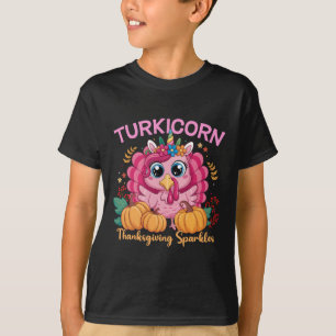 Grappige Turkicorn Eenhoorn Kalkoen Meisje Kind Th T-shirt
