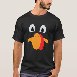 Grappige Turkije Gezicht op Thanksgiving Dag Kostu T-shirt