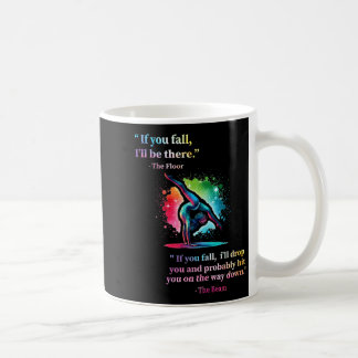 Grappige Turnvloer Zeggende Turnmeisje Regenboog Koffiemok