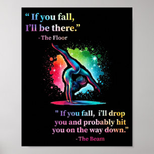 Grappige Turnvloer Zeggende Turnster Regenboog Poster