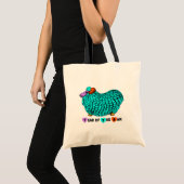 Grappige Turquoise Ram Chinees Jaar Zodiac Canvas  Tote Bag (Voorkant (product))