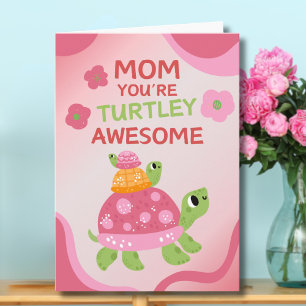 Grappige Turtley Geweldige Moederdag Kaart