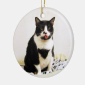 Grappige Tuxedo Kat Ornament (Links)